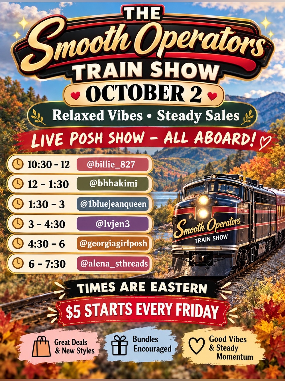 10/2. Train show. Thanks!❤️